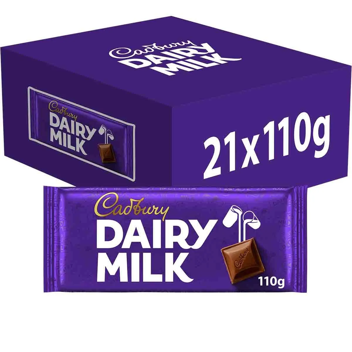 Cadbury Dairy Milk Chocolate Bar 110g (Box of 21)