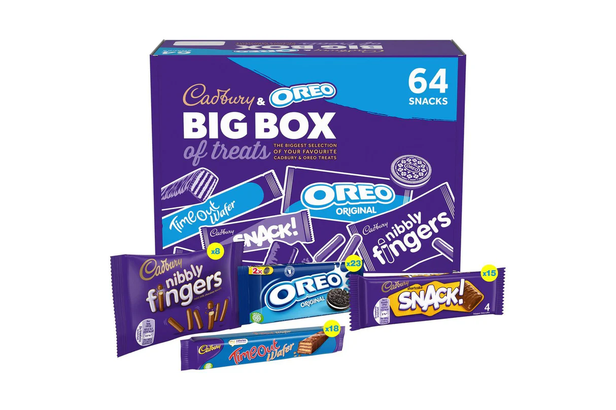 Alternative view of Cadbury & OREO Biscuit Big Box of Treats - Individually Wrapped Biscuit Portion Packs (Box of 64)
