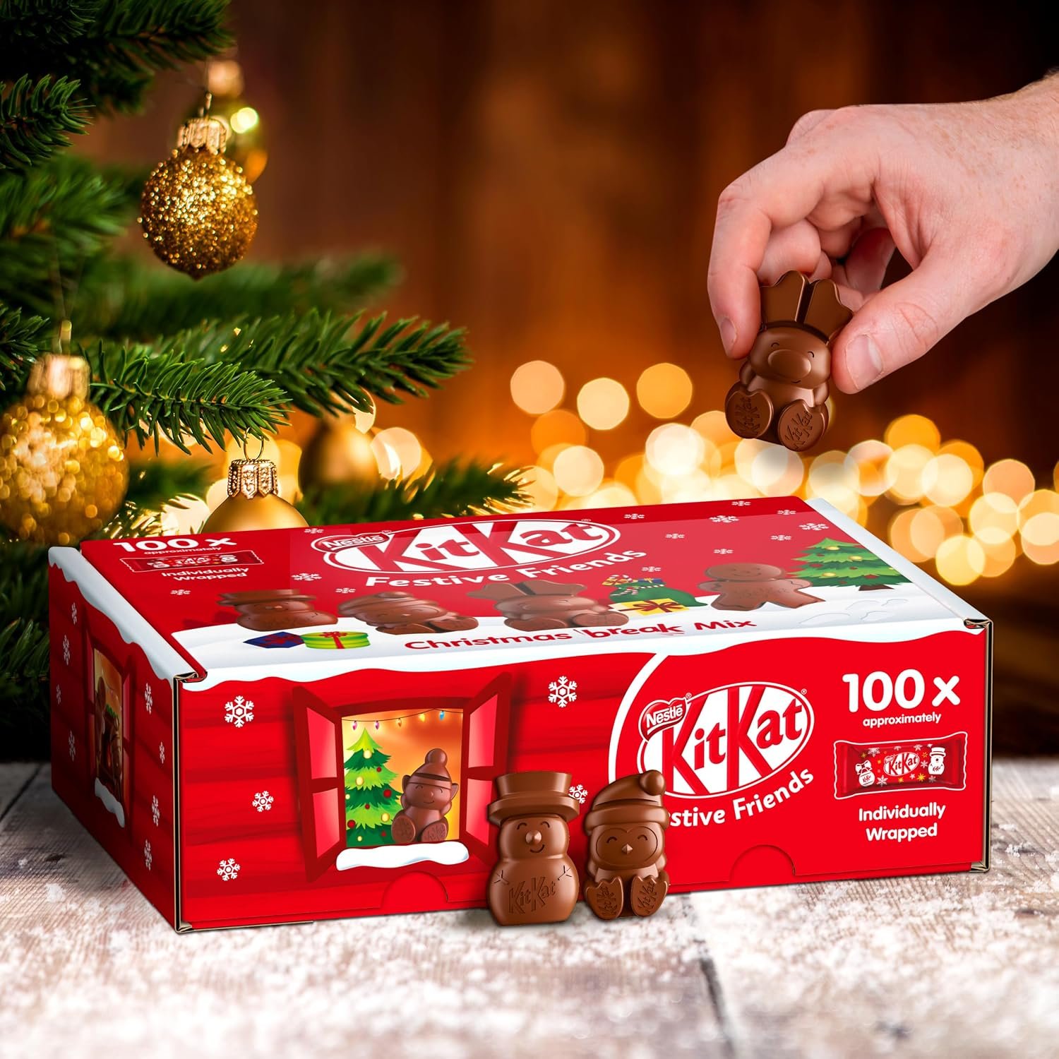 KitKat Christmas Friends Chocolate Figures Bulk Box, 100 Pieces, 820g - Image 5